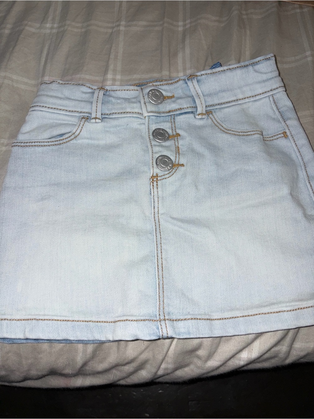 Old Navy Light Blue Denim Button-Front Mini Skirt